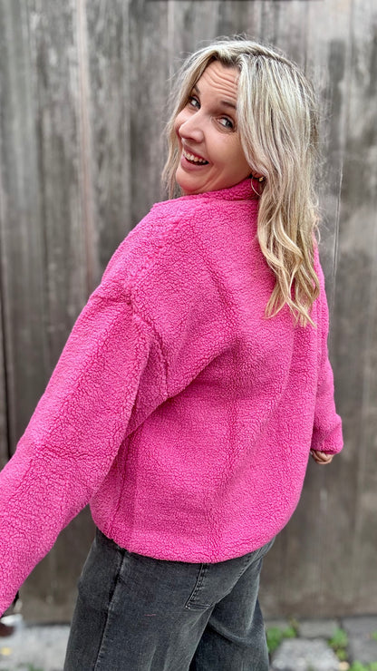 Reversible Teddy Jacket - Roze