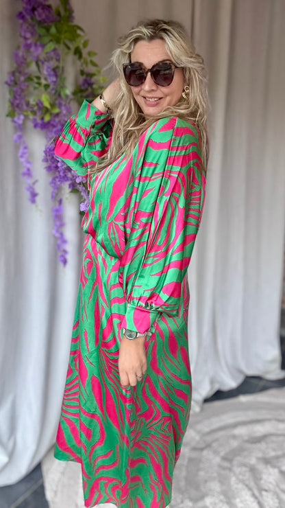 Bellini dress green/pink