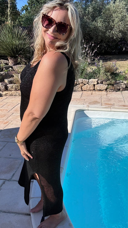 Beach cover-up dress (zwart)