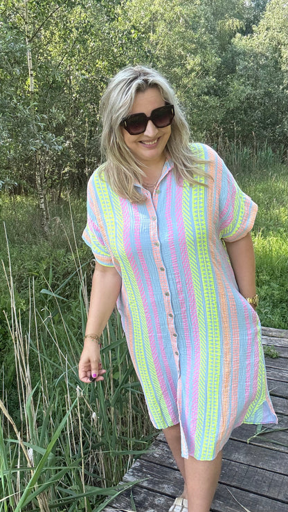 Coastal tetra dress - Blauw