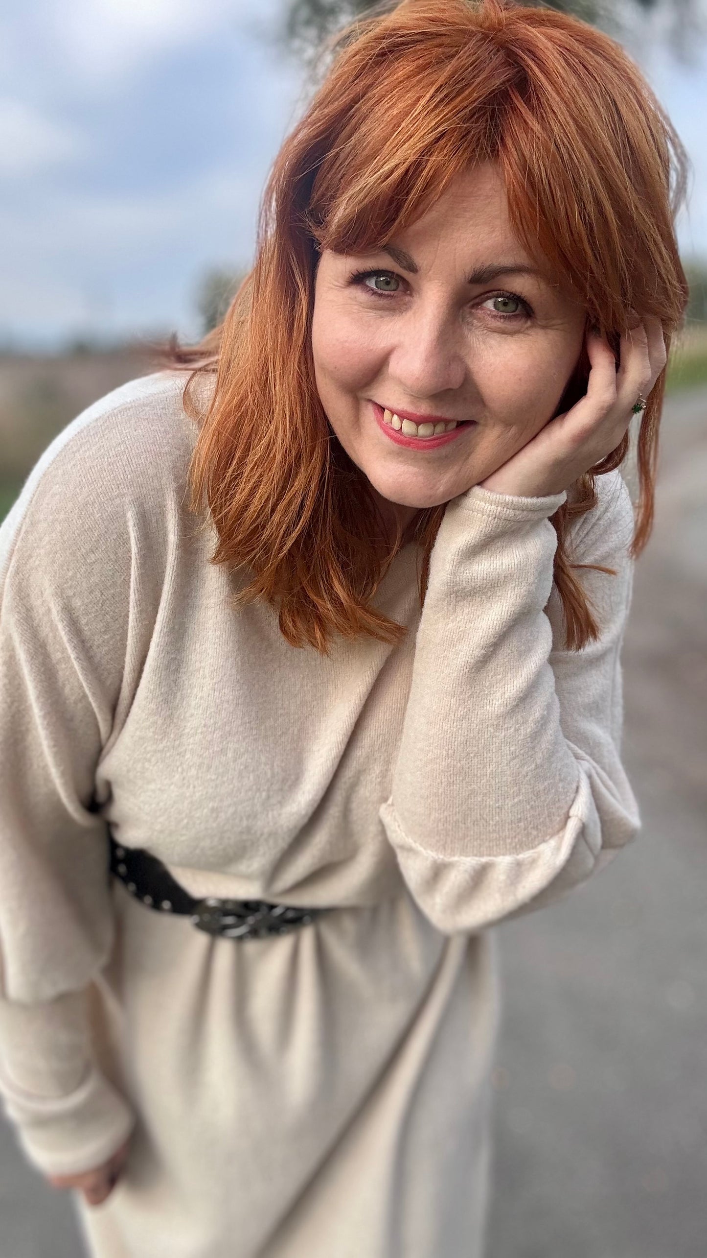 Lounge luxe jurk - crème