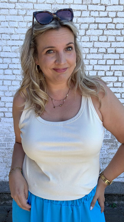 Ribbed top - Beige