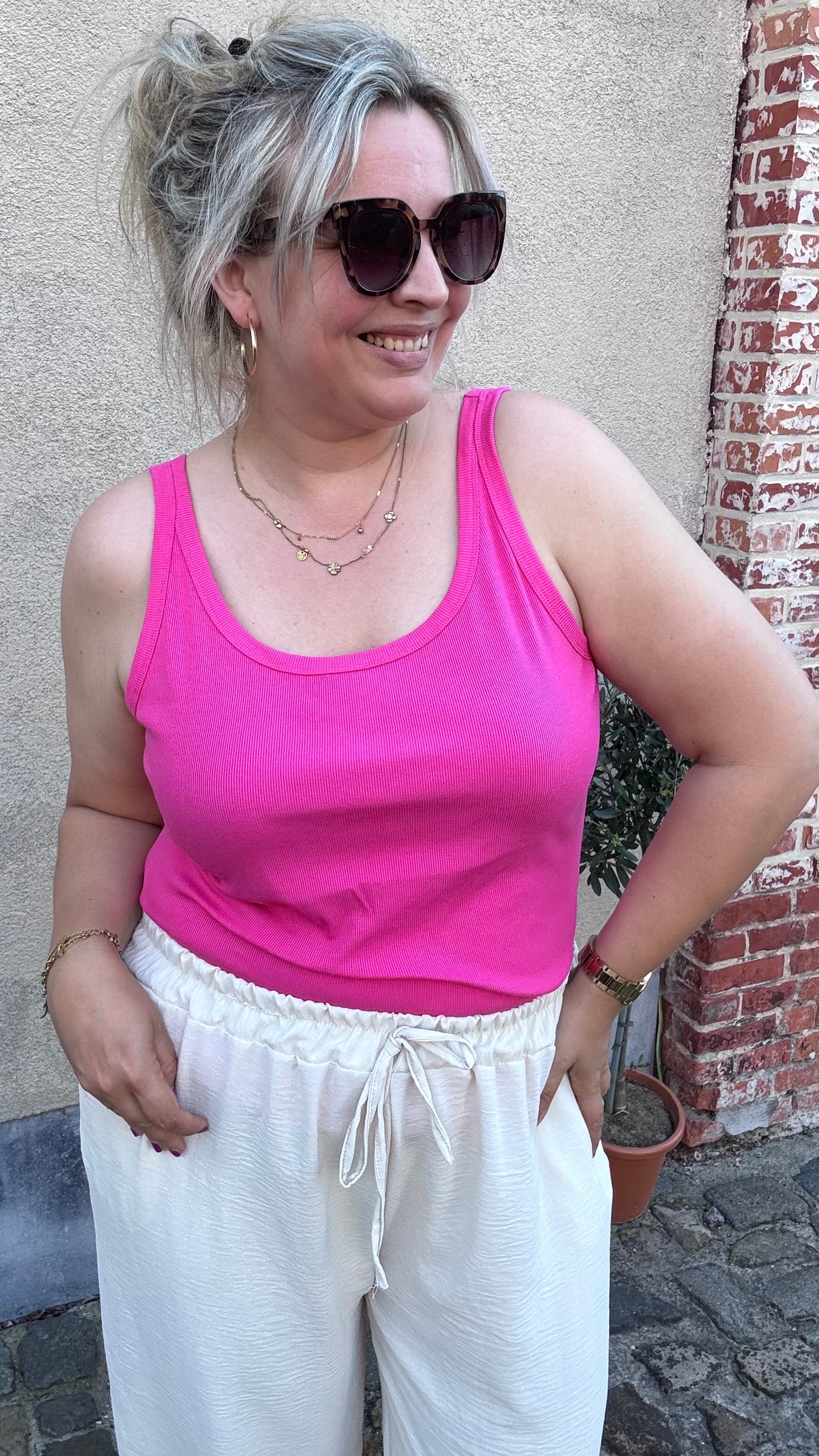 Ribbed top - Fuchsia