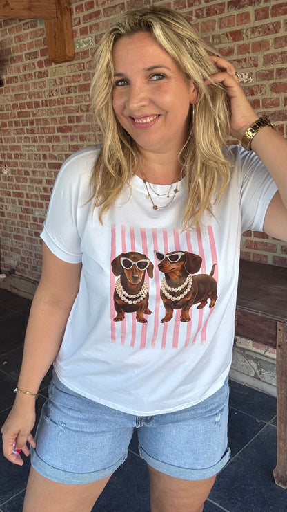 Puppy love shirt - Roze