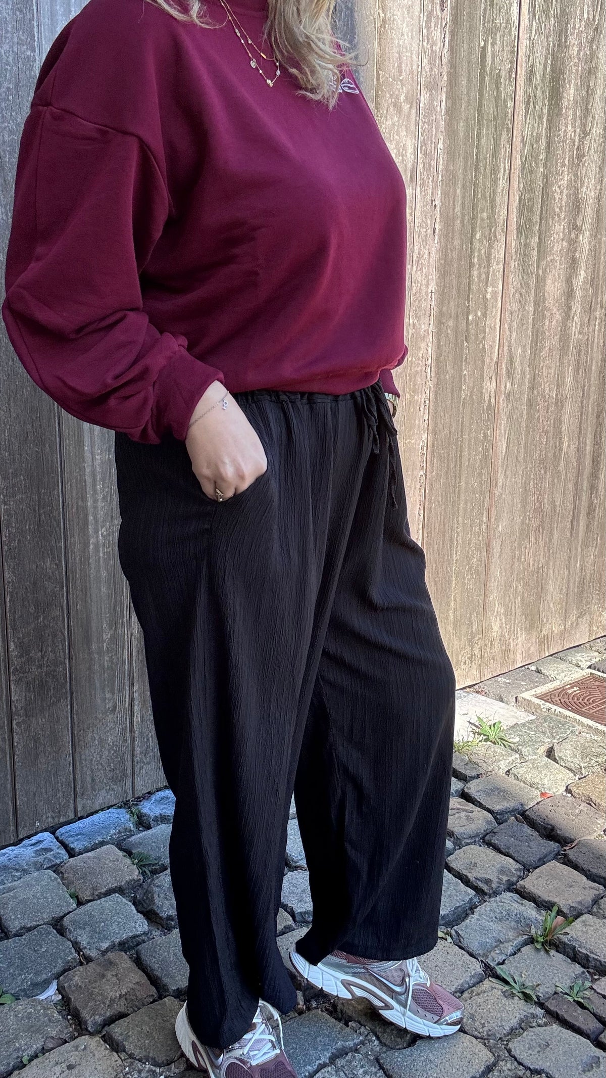Bella palazzo pants - Zwart