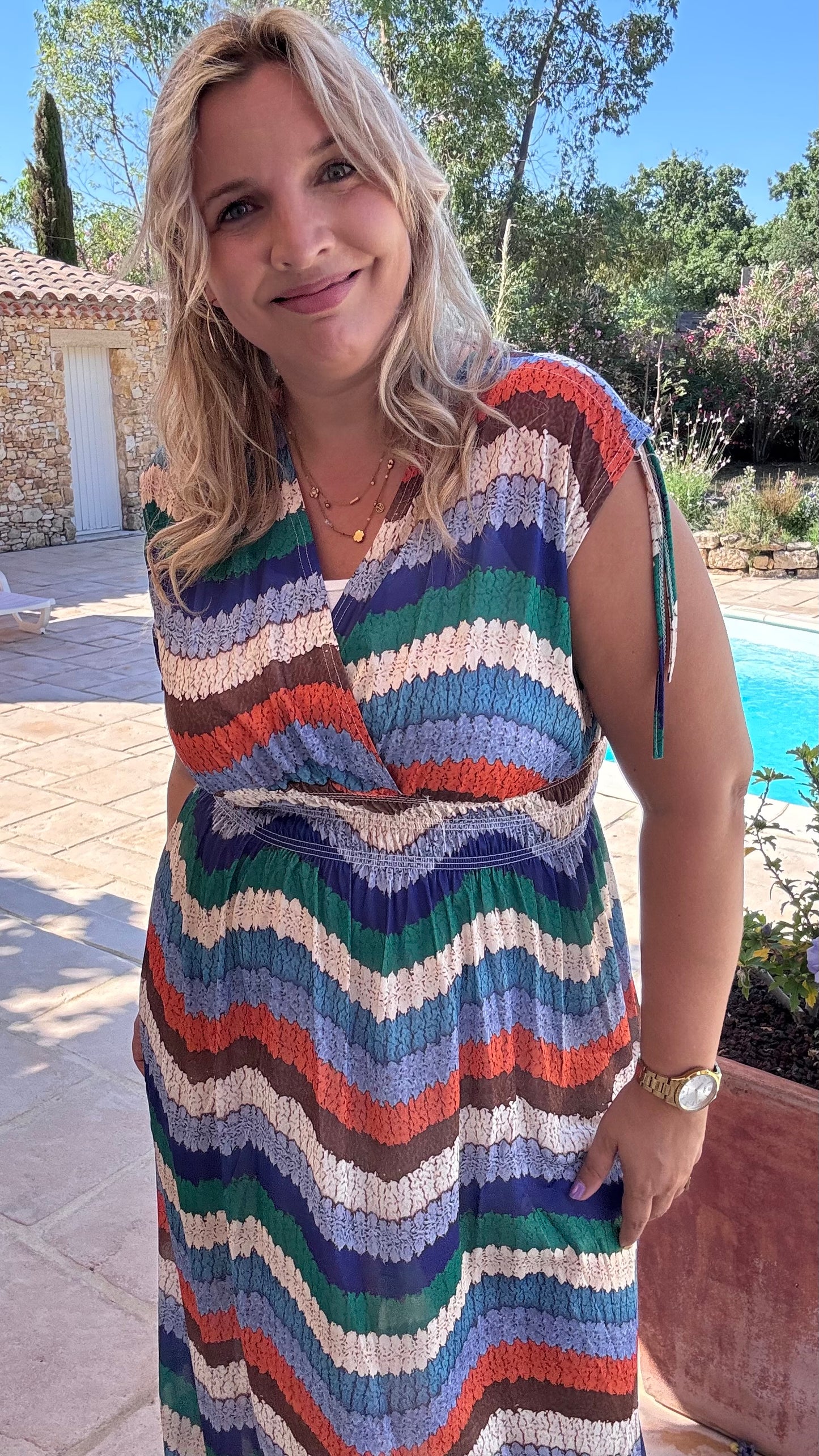 Every Woman Dress - Aztec glow (blauw/groen)