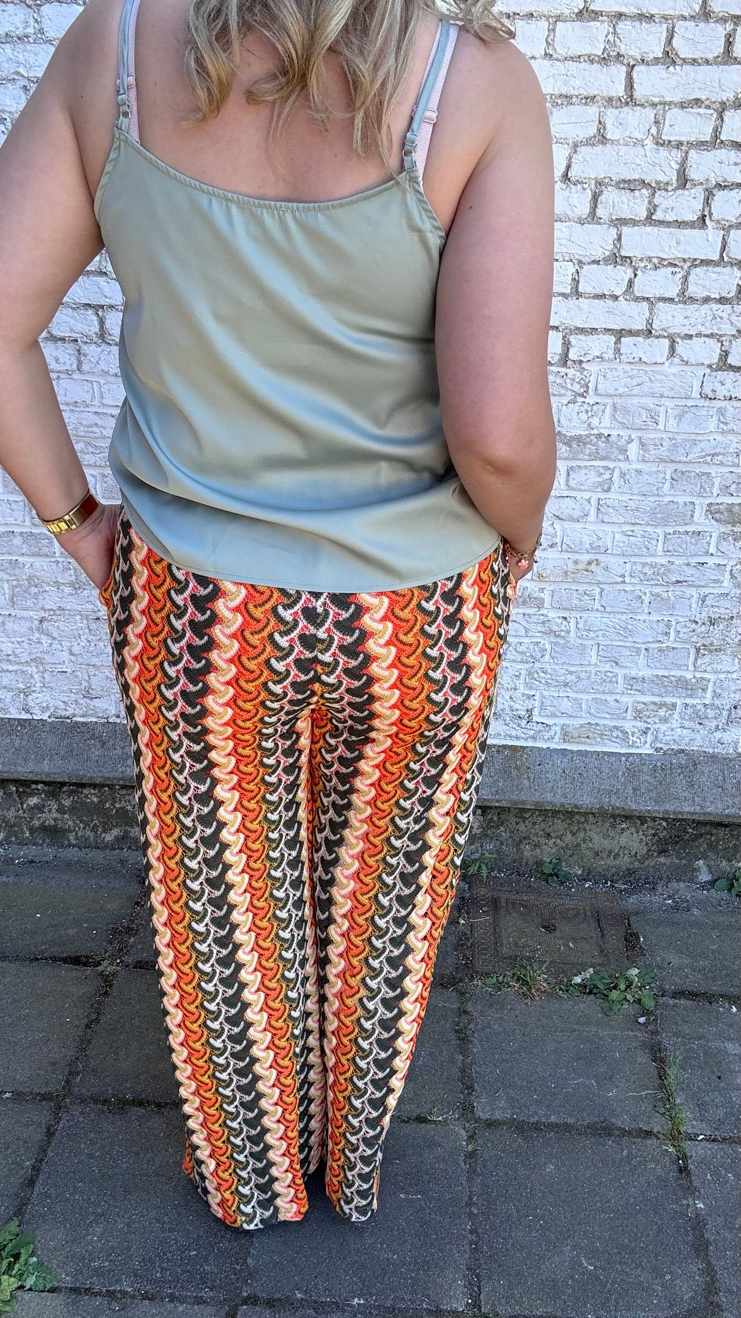 Boho broek - Groen/oranje