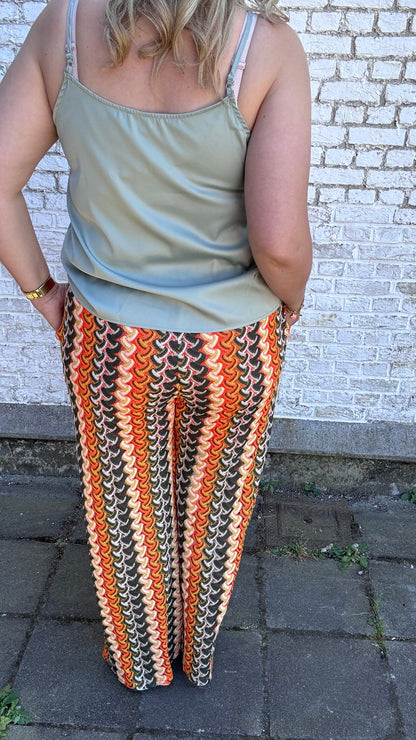 Boho broek - Groen/oranje