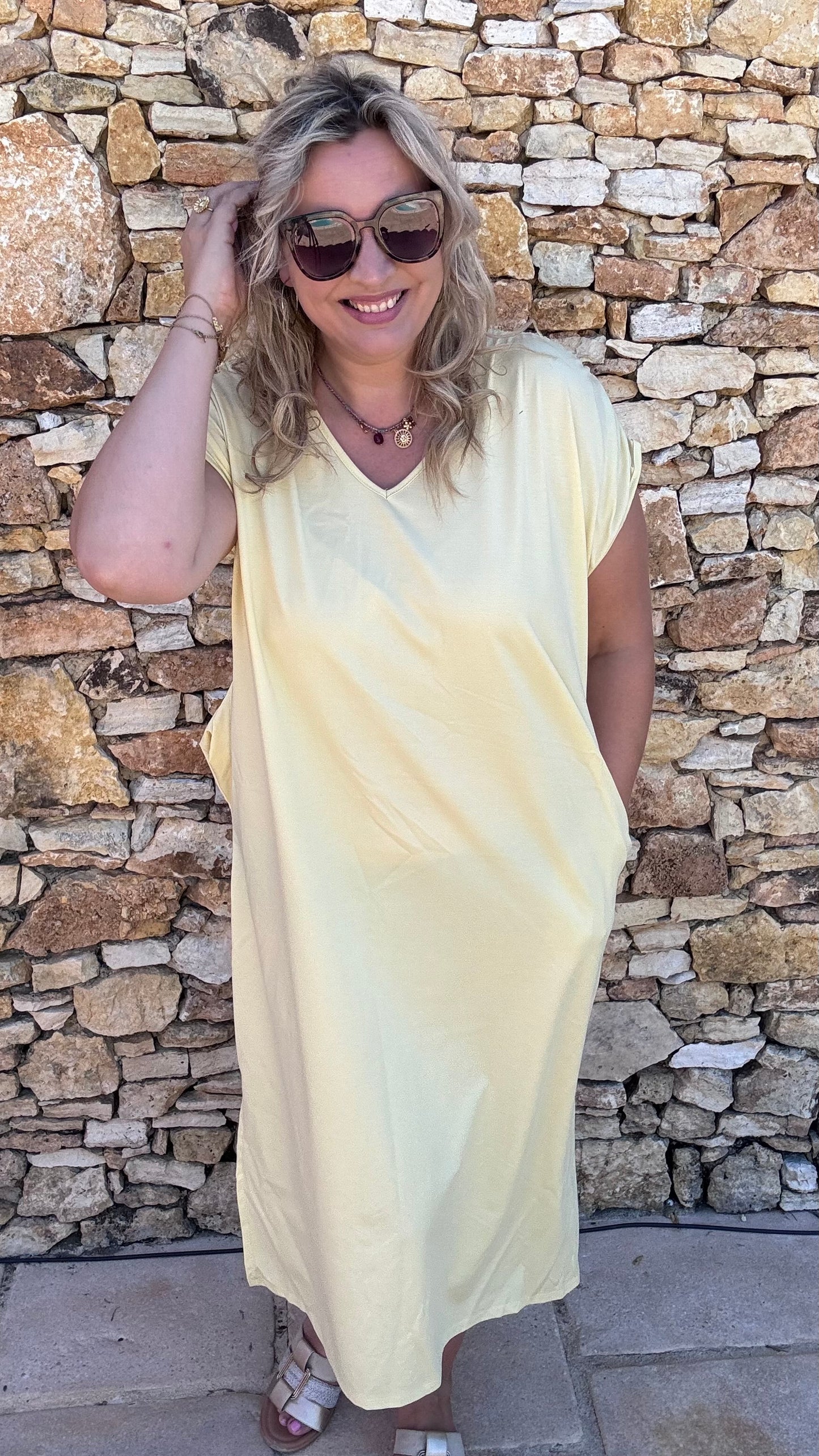 Adèle Sweaterjurk - Geel