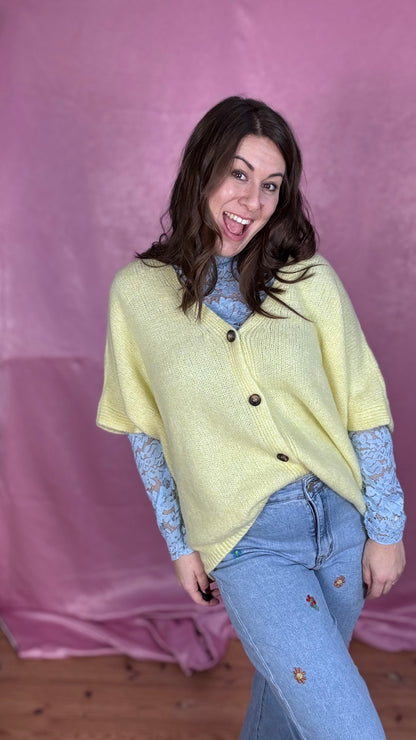 Candy cardigan - Pastelgeel