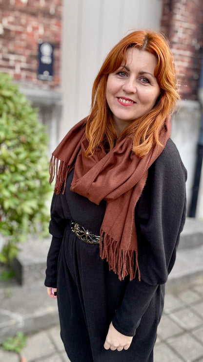 Cozy Tea sjaal - Donkerbruin