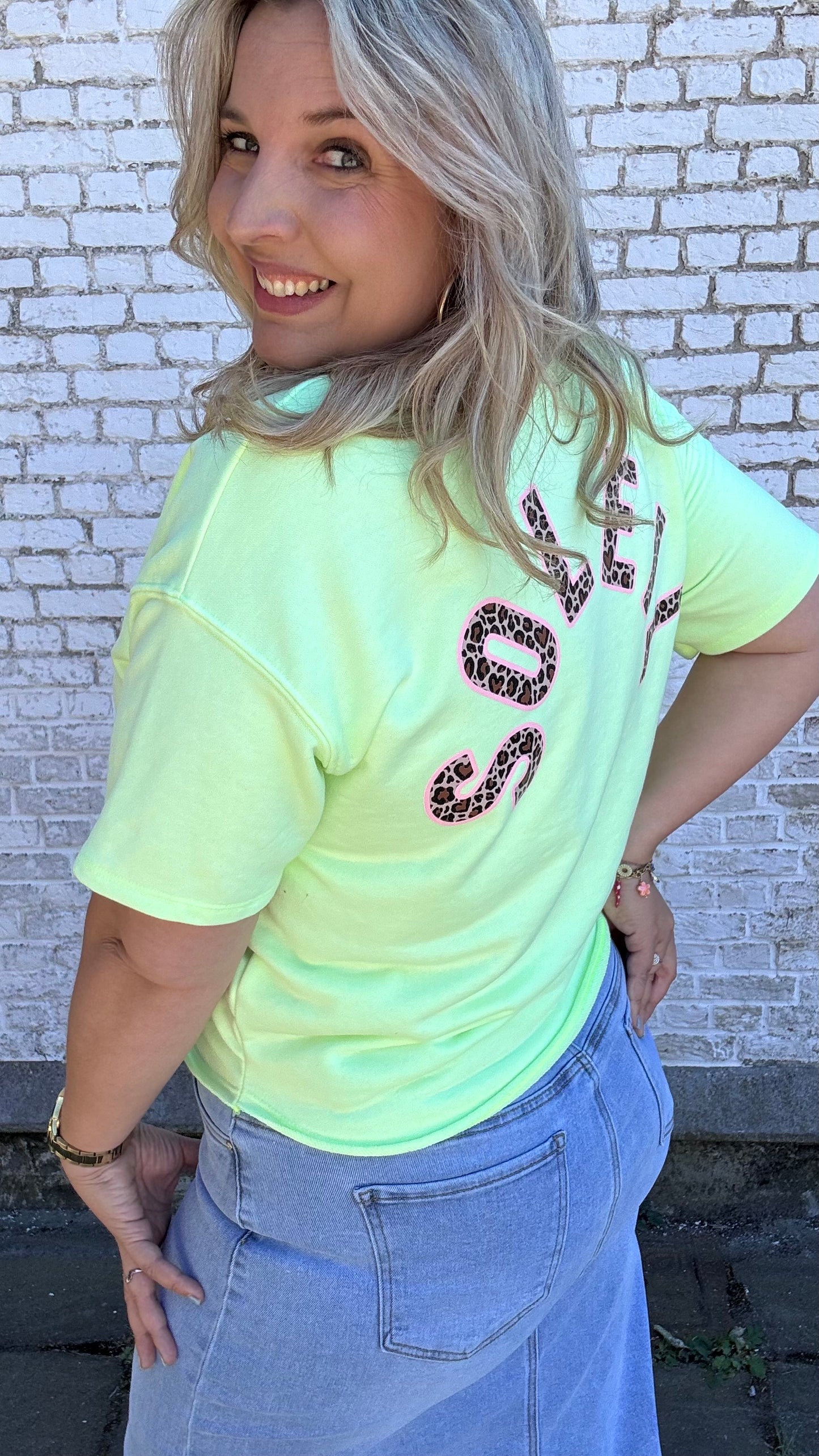 Soleil shirt leopard - Lime