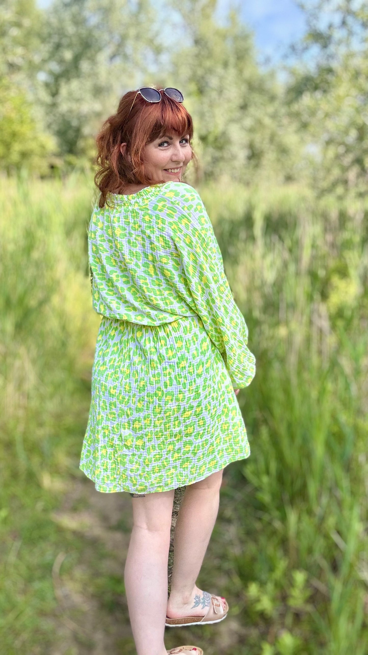 Pastel jungle shorty dress