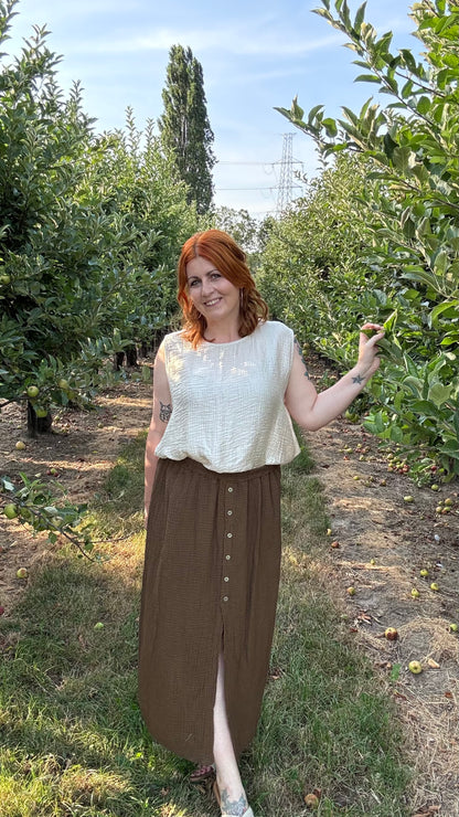 Effen top - Beige