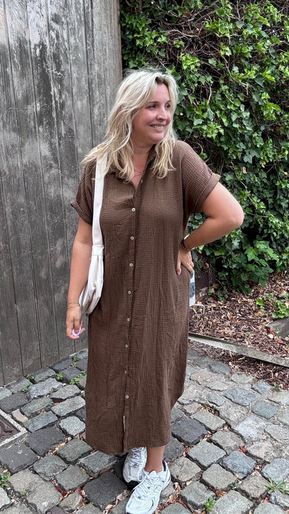 Justine jurk - Chocolat