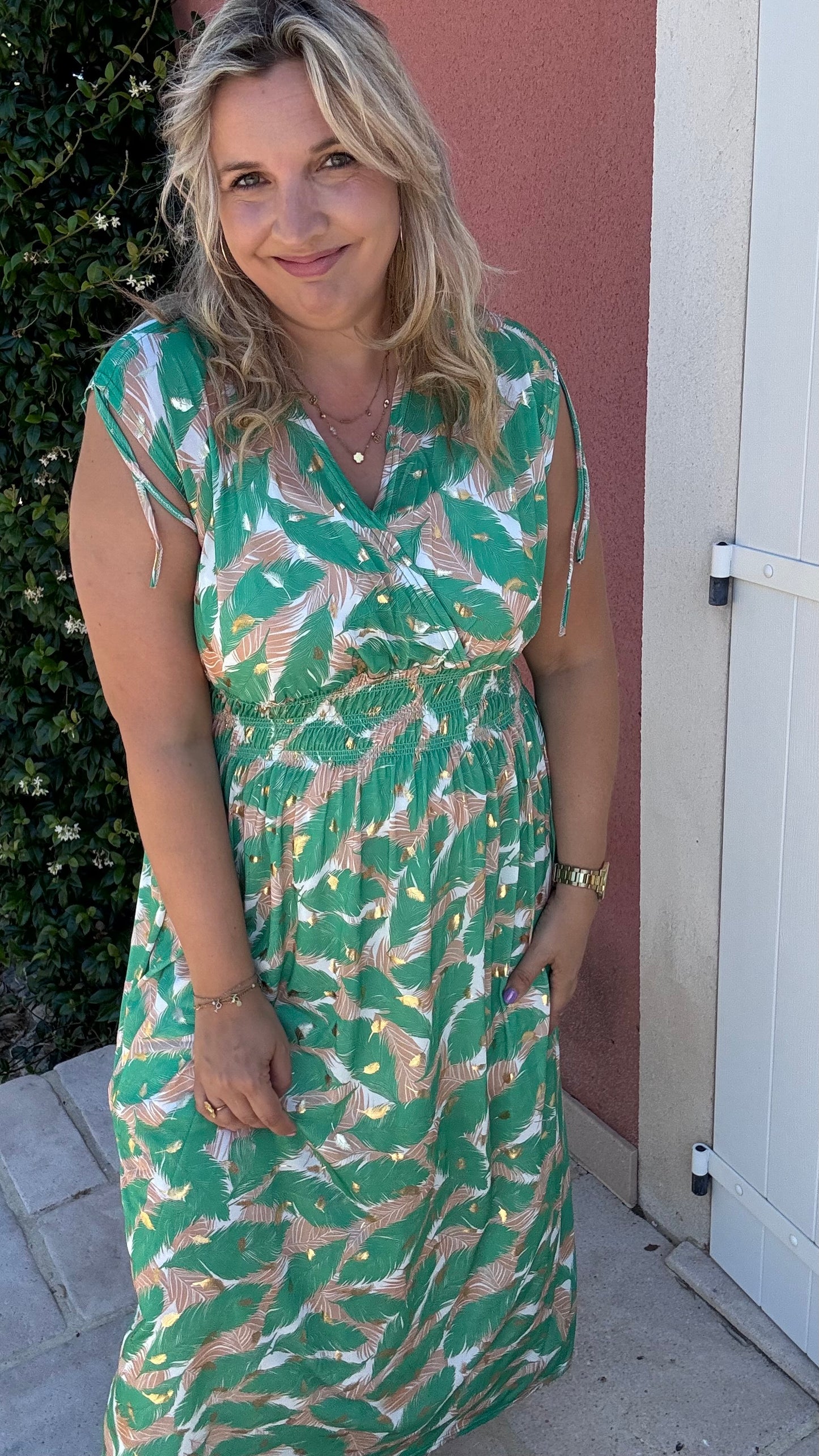 Every Woman Dress - Golden feather (groen)