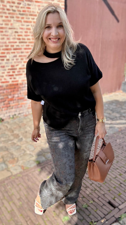 Leopard jeans - Grey Sparkle