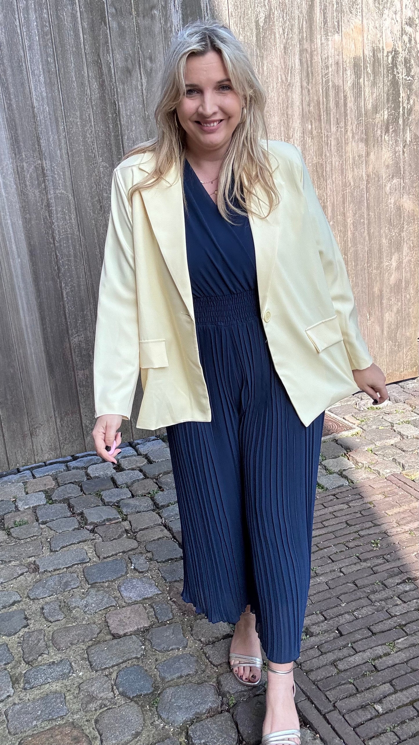 Plissé jumpsuit - Navy