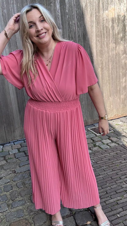Plissé jumpsuit - Plum