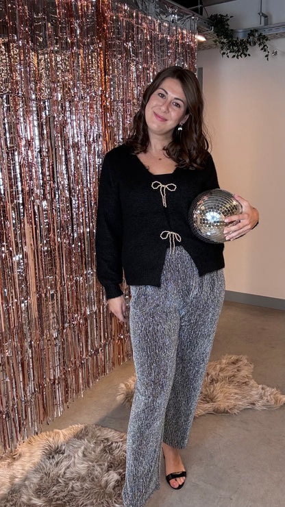 Sparkle Lurex broek – Zilver