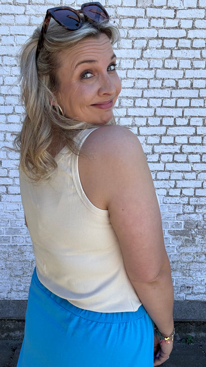 Ribbed top - Beige