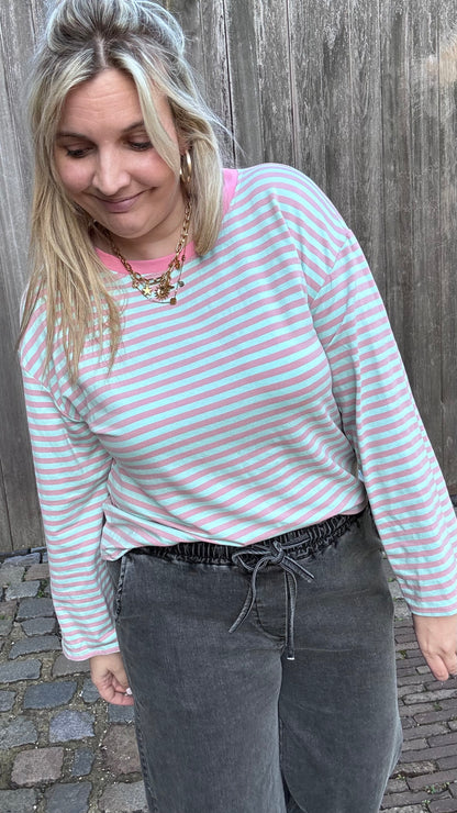 Shelley trui - Roze/lichtblauw
