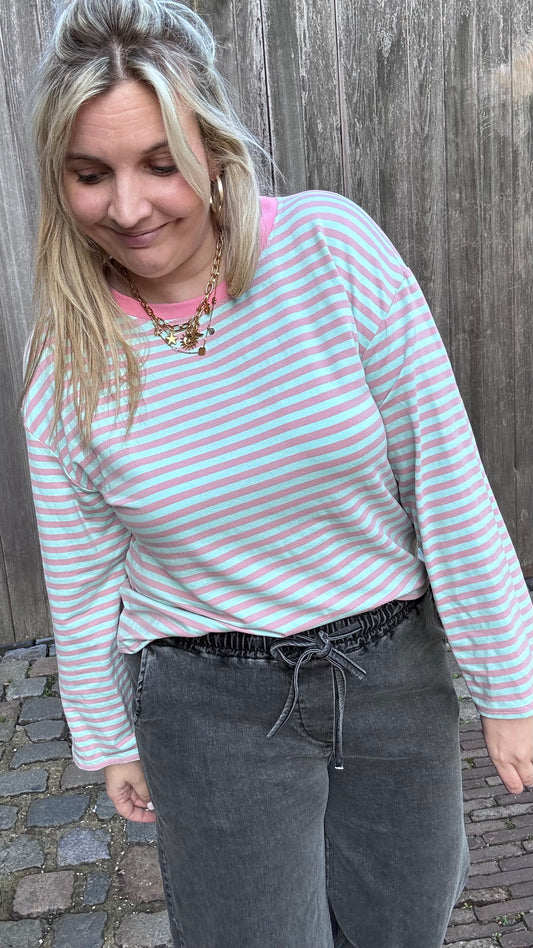 Shelley trui - Roze/lichtblauw
