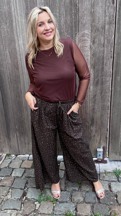 Elle mesh top - Bruin
