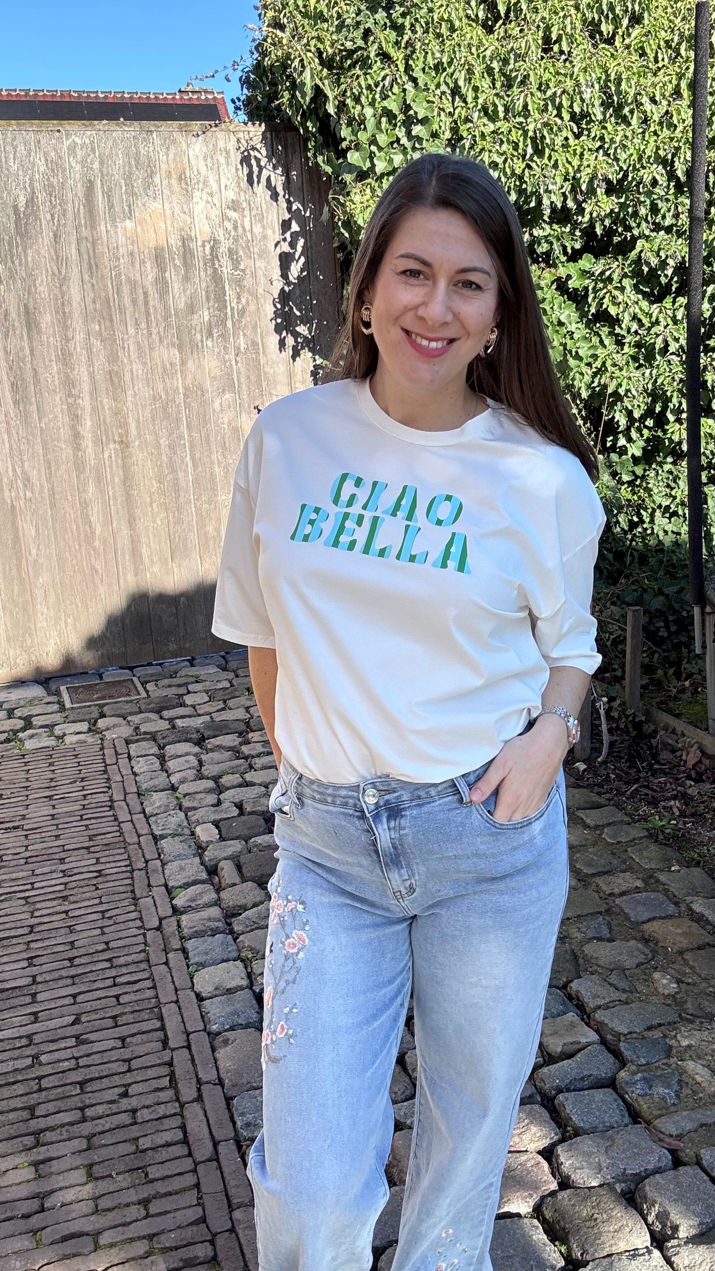 Ciao bella shirt - Wit