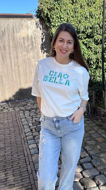 Ciao bella shirt - Wit