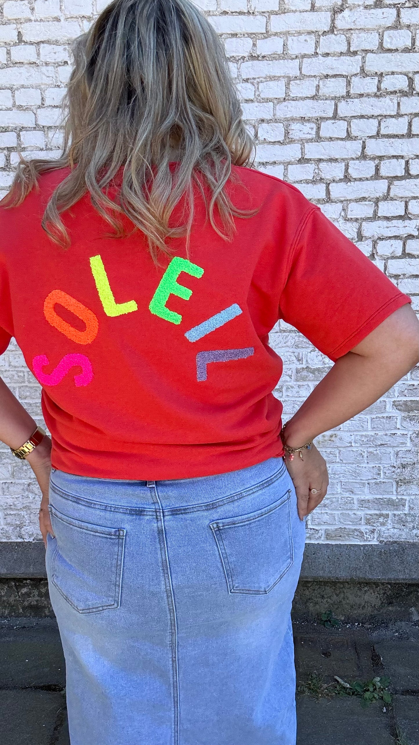 Soleil shirt multicolor - Rood