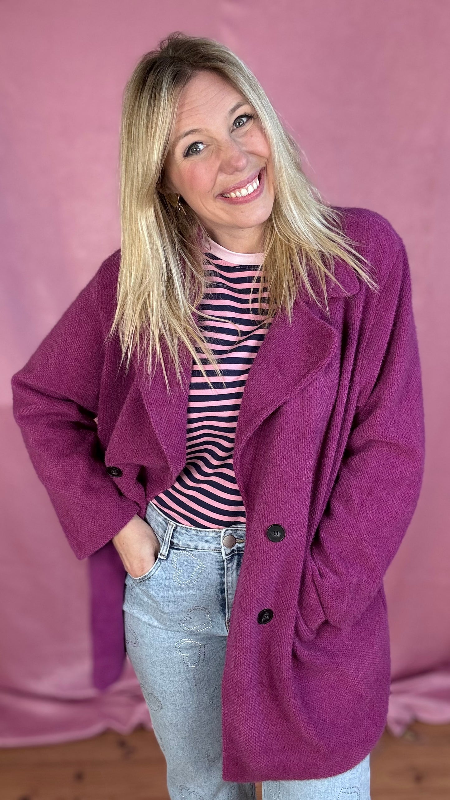 Fuchsia glow coat