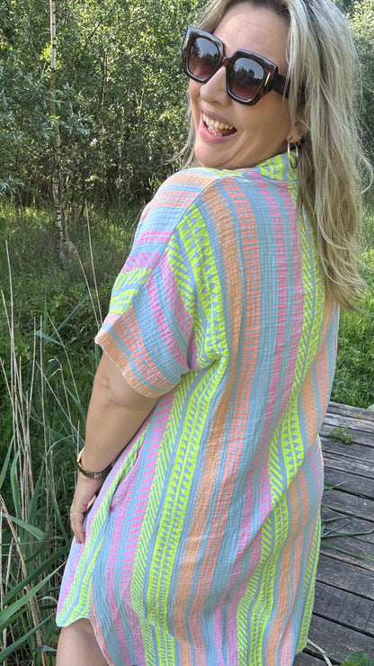 Coastal tetra dress - Blauw