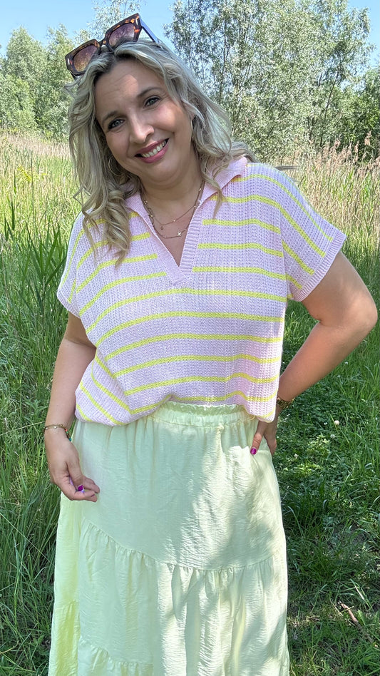 Riva polo - Roze/Geel