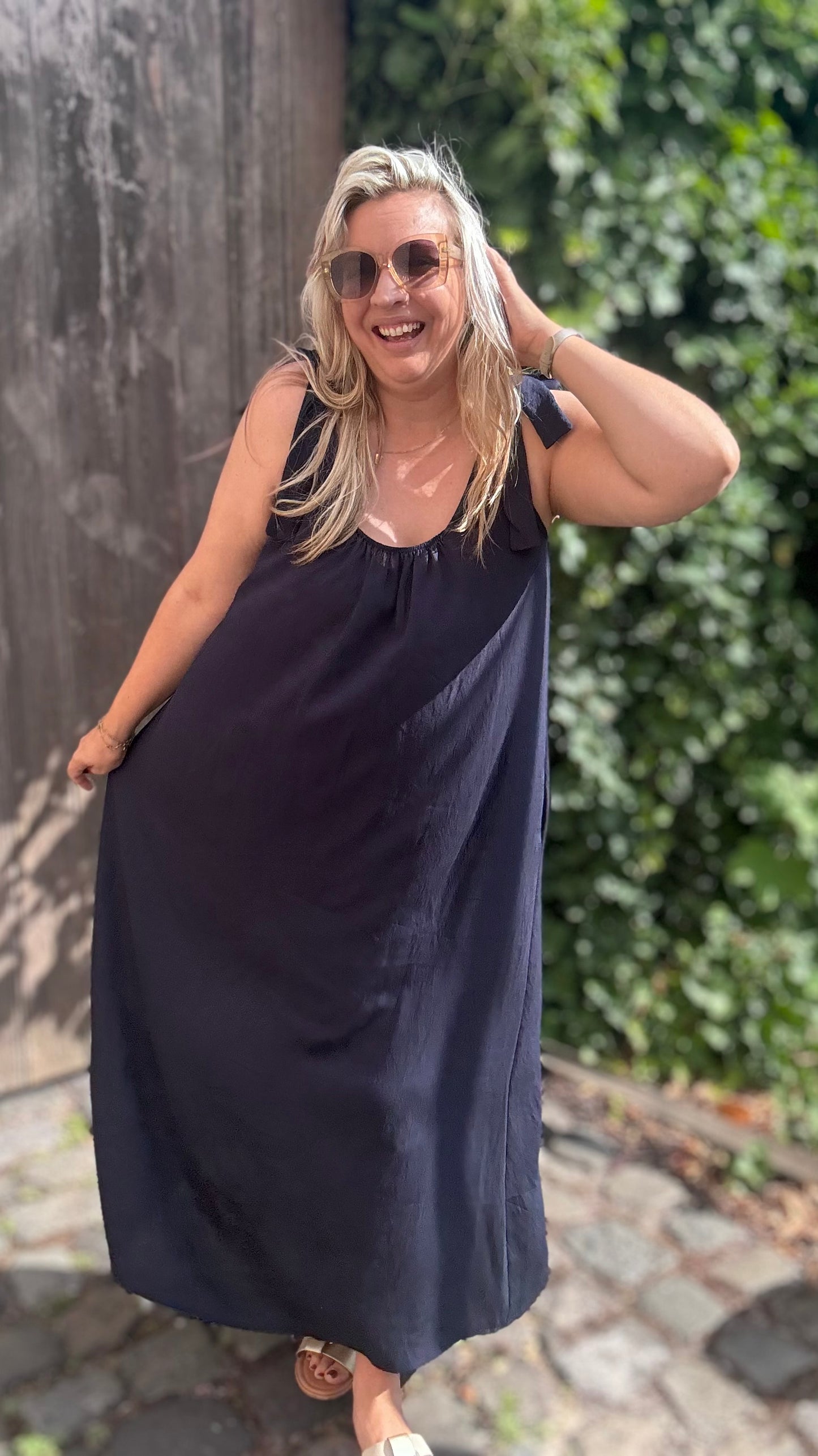 Flow dress donkerblauw