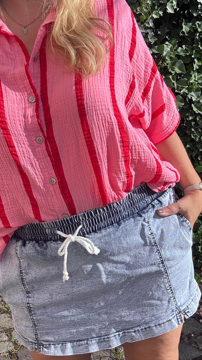 Denim skort blauw