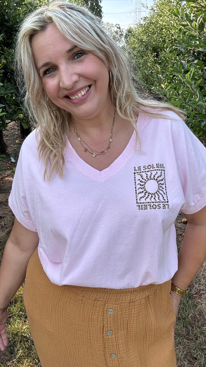 Le soleil shirt - Lichtroze