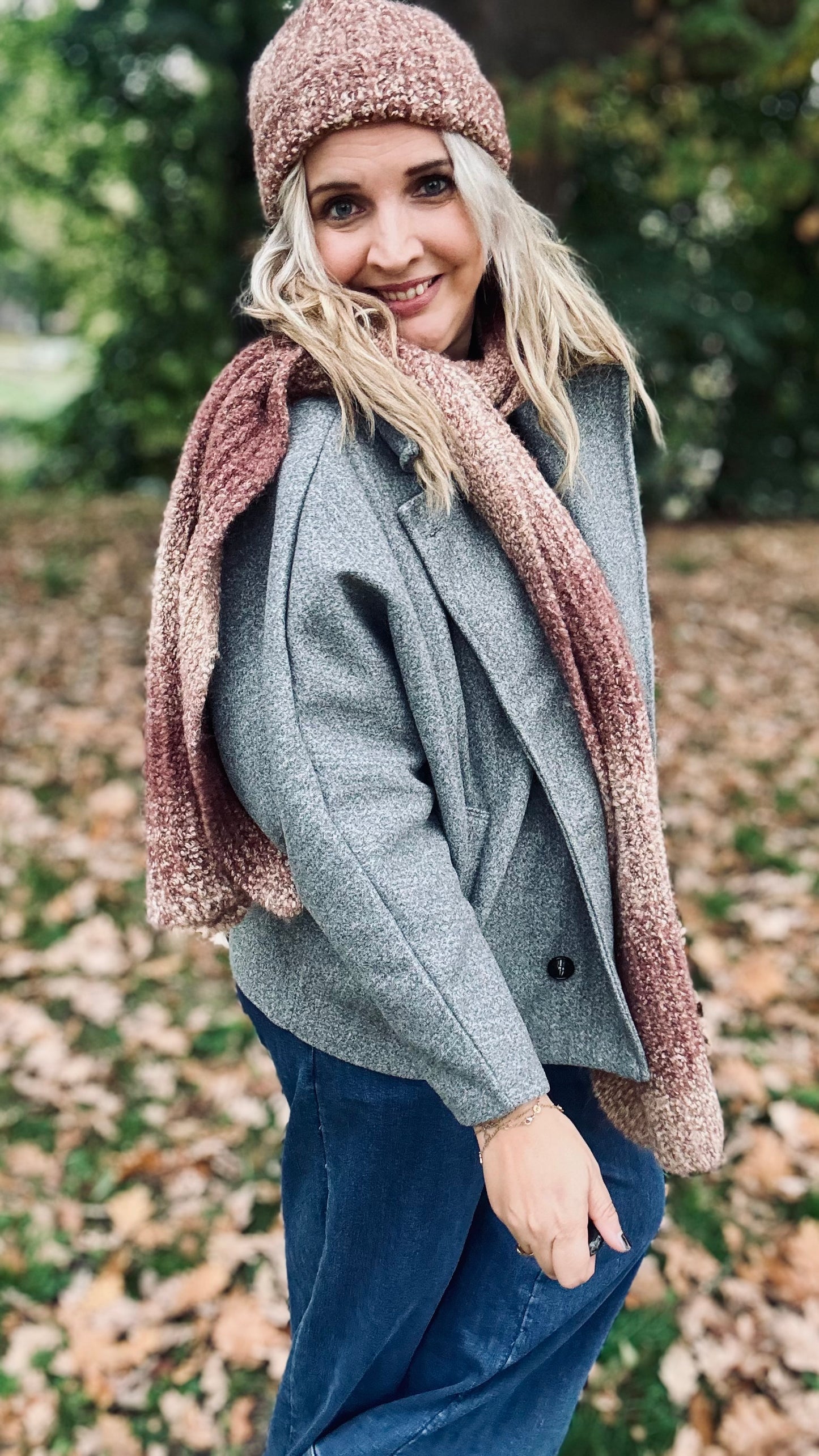 Mingle set (sjaal & muts) - Blush