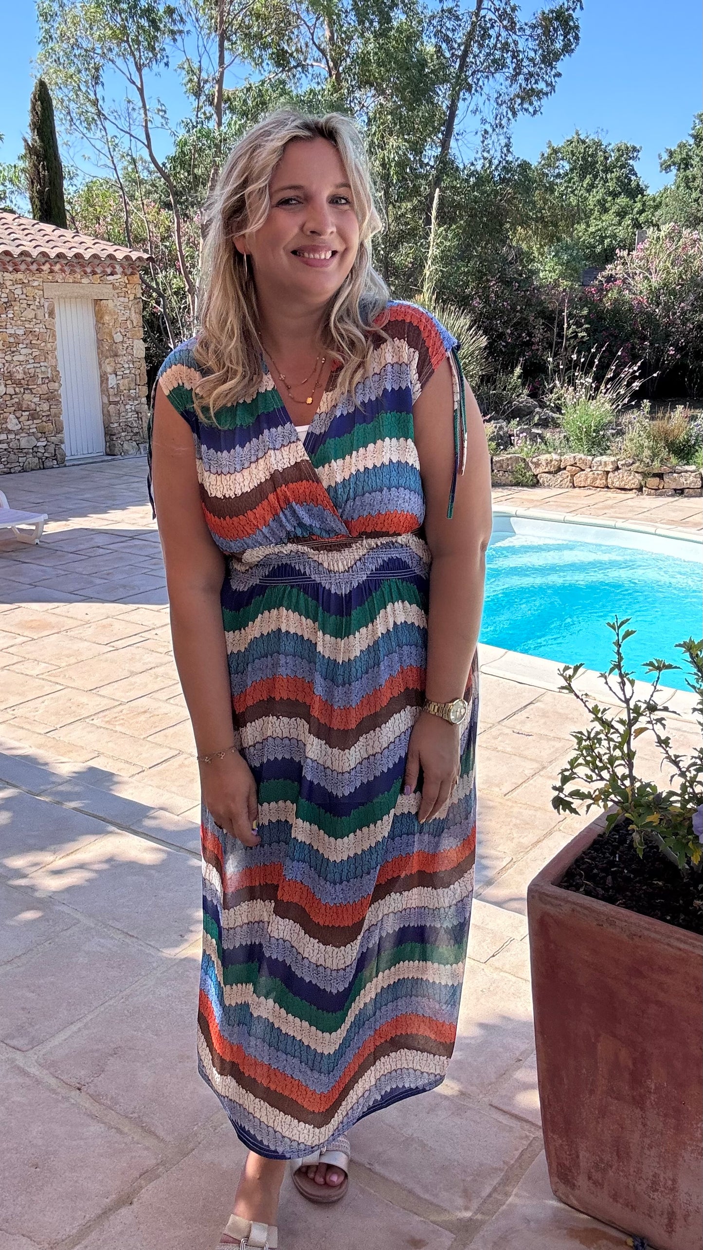 Every Woman Dress - Aztec glow (blauw/groen)