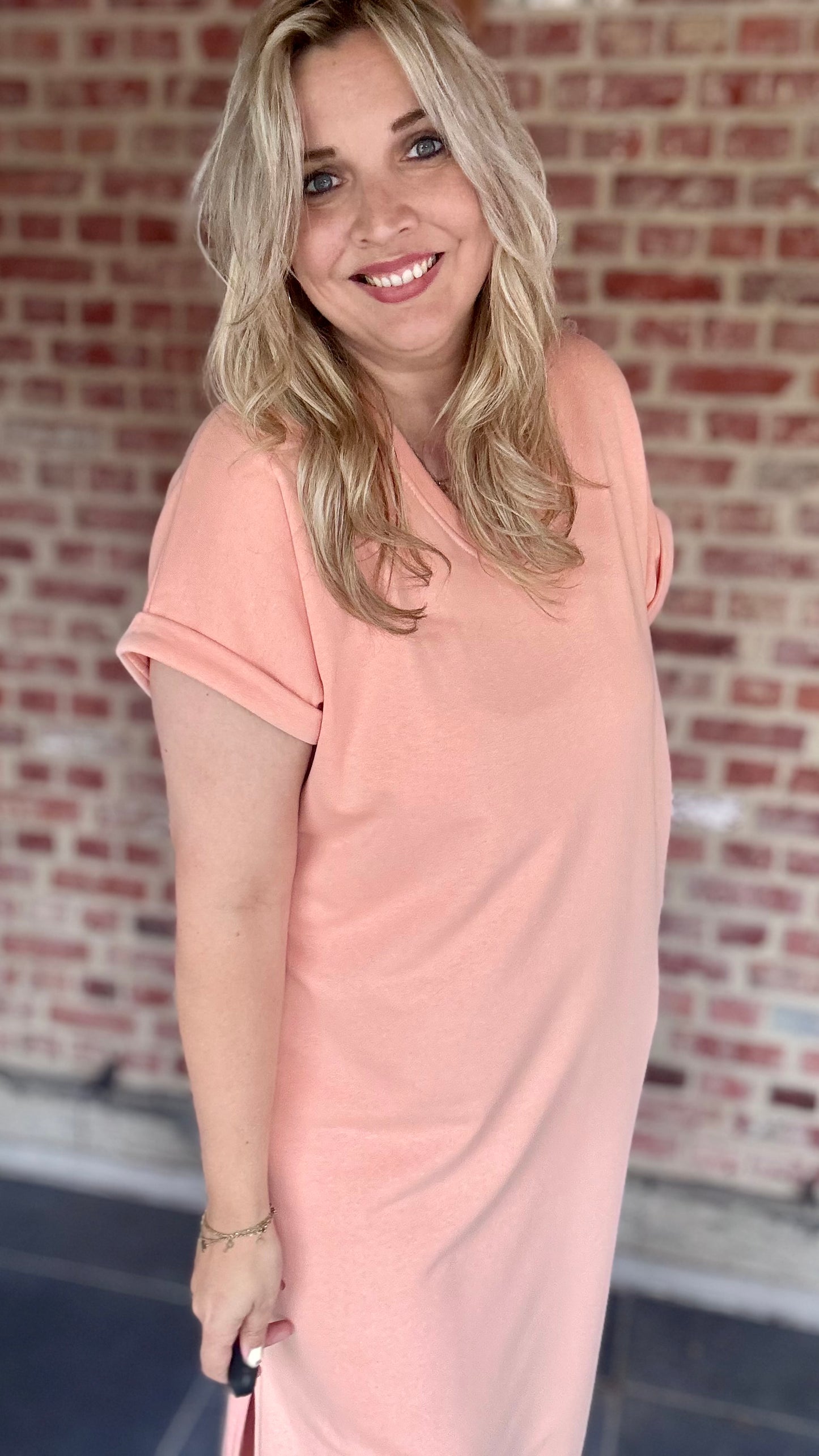 Nona sweaterjurk peach
