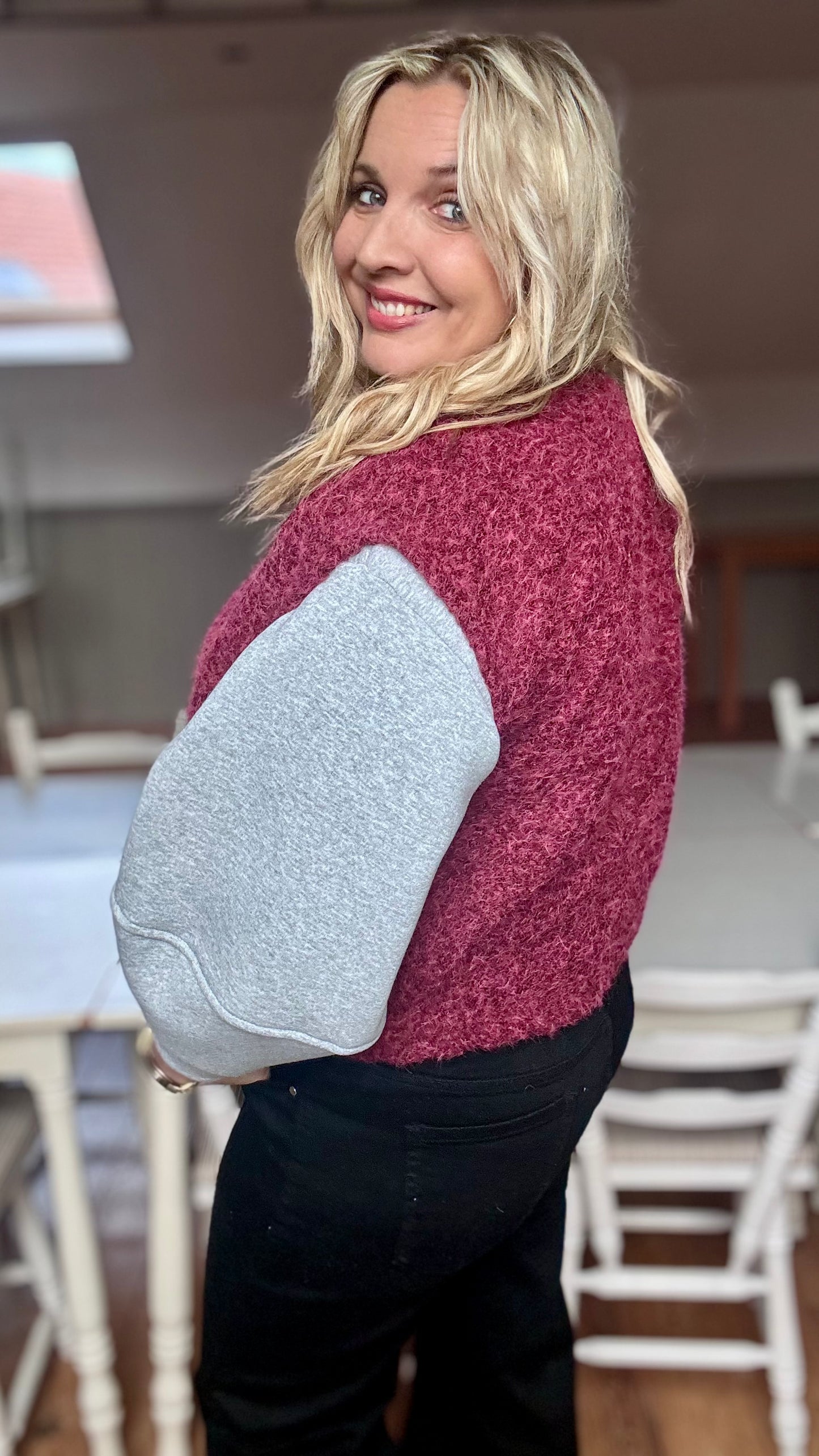 Brush gilet - burgundy