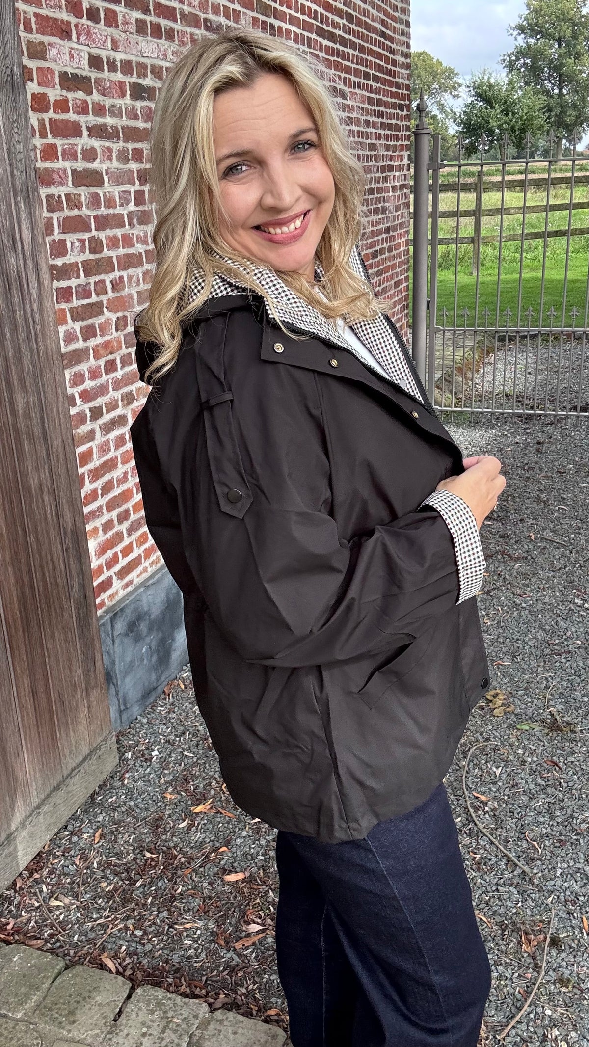 Vichy trenchcoat - Zwart