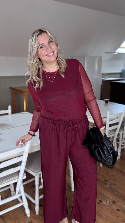 Bella palazzo pants - Burgundy