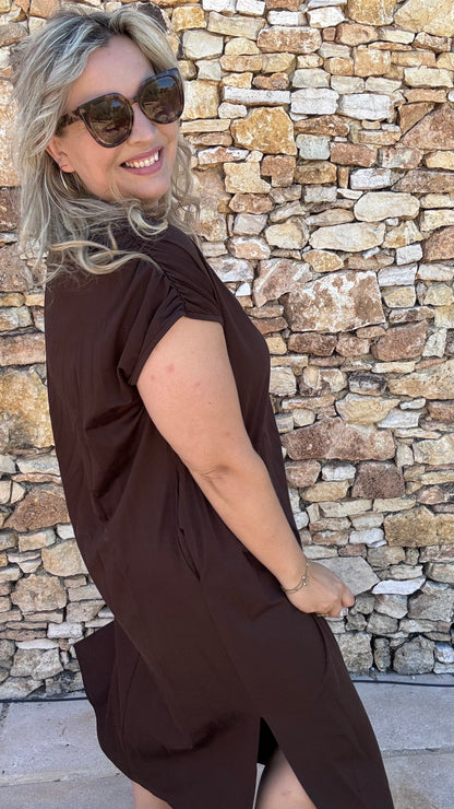 Adèle Sweaterjurk - Chocolat