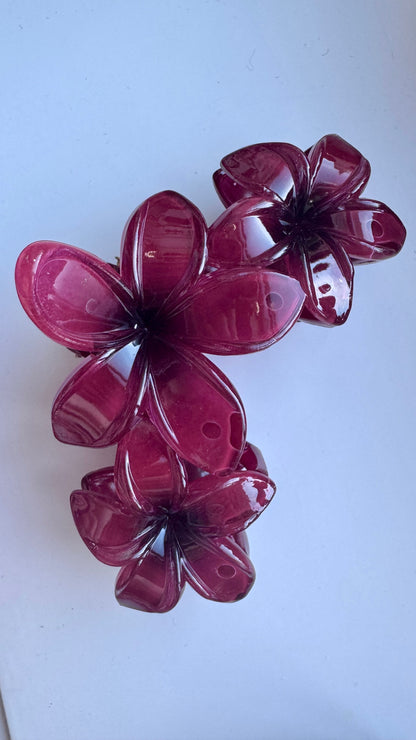 Haarspeld flower burgundy