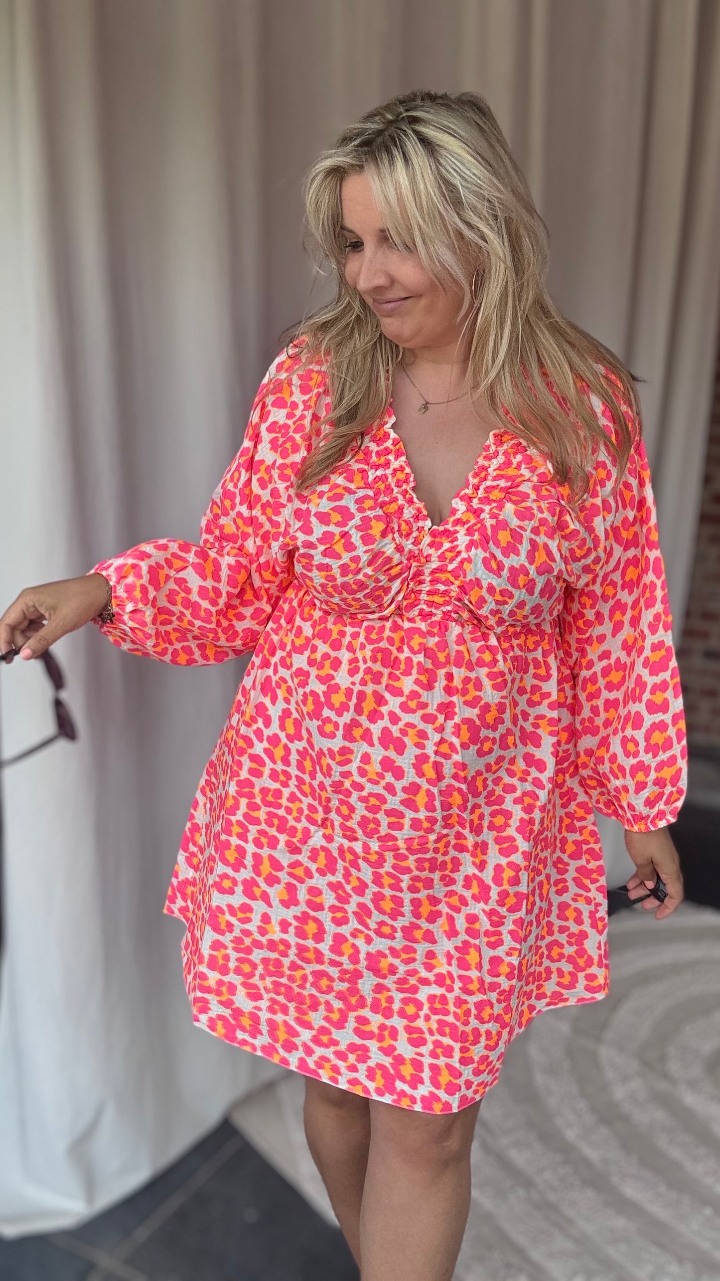 Neon jungle shorty dress