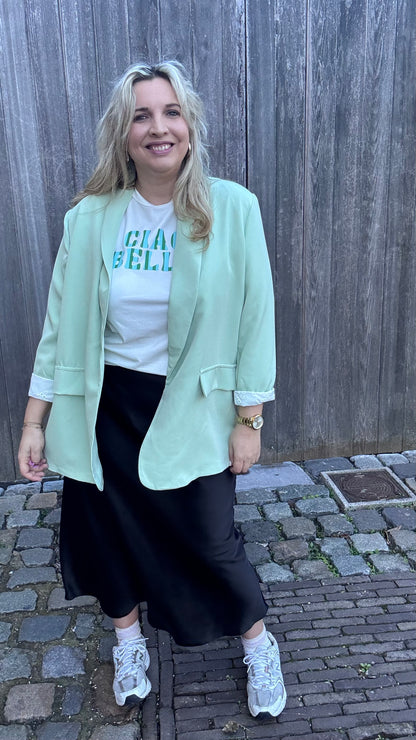 Lace touch blazer - Mintgroen