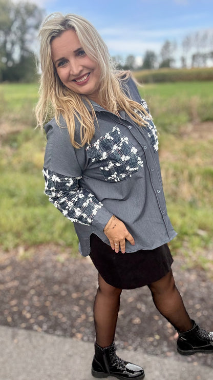 Sparkle denim blouse