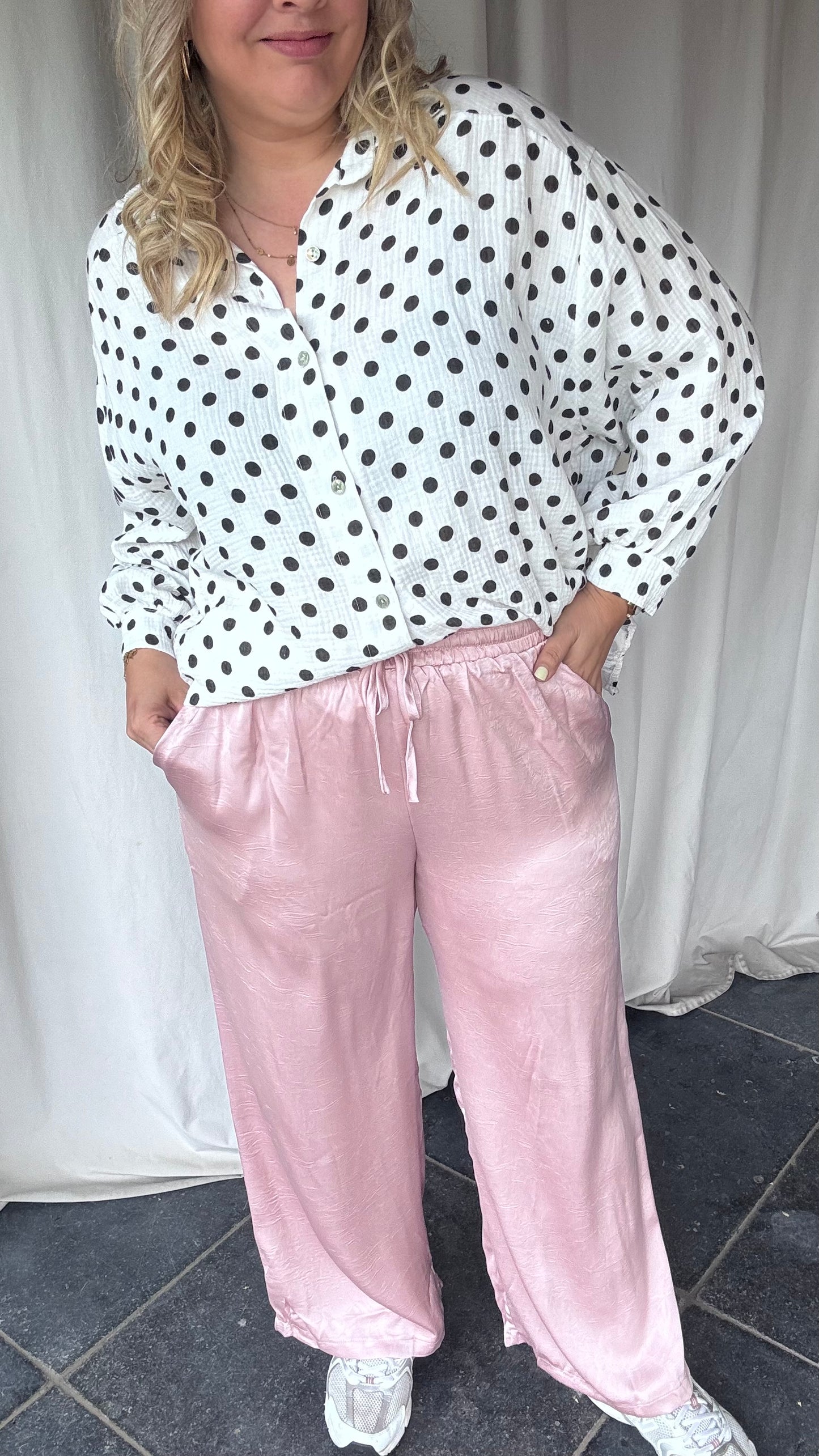 Satin broek - Dusty pink