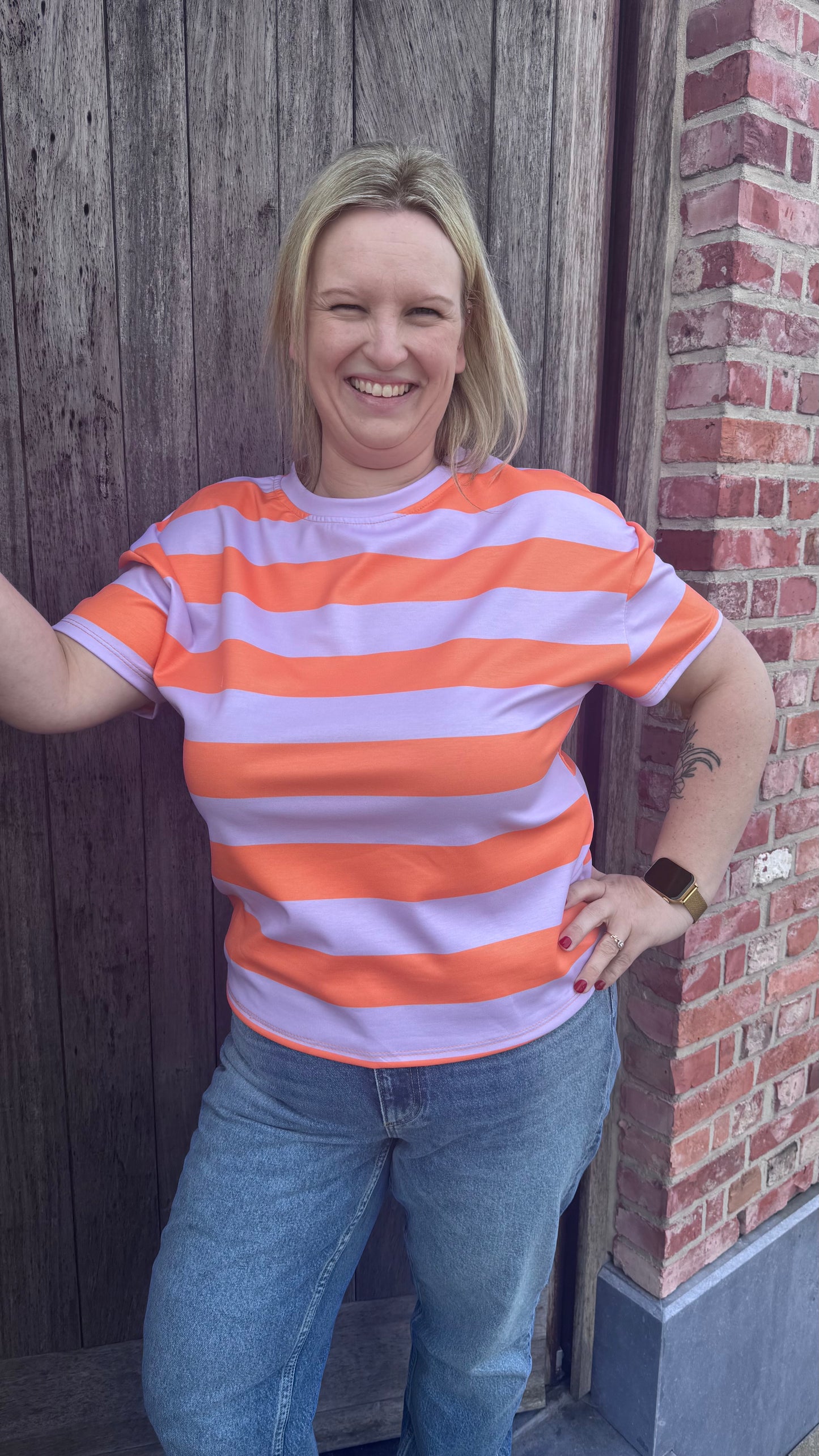 Cassie shirt - lila/oranje